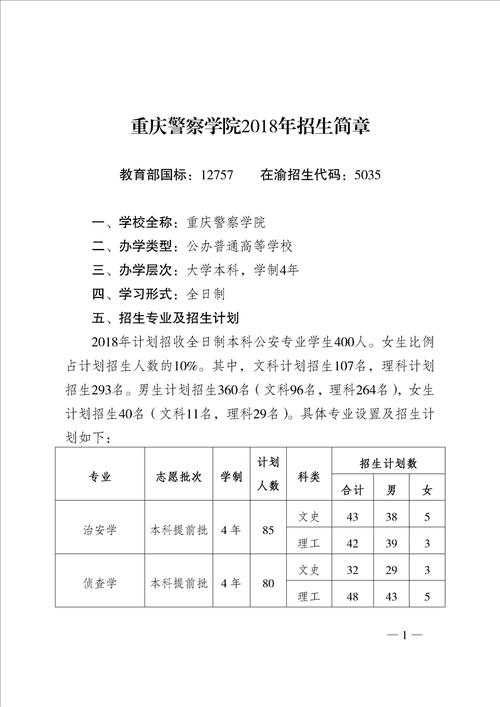 2014年重庆警察学院招生简章 重庆警察学院包分配吗