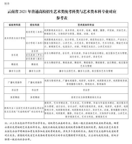 云南省2020年普通高校招生艺术类专业统考考生须知 艺术类一本院校名单
