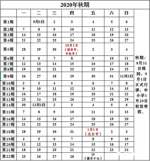 上海市中小学2020学年度校历公布:9月1日开学 上海小学开学时间2021最新
