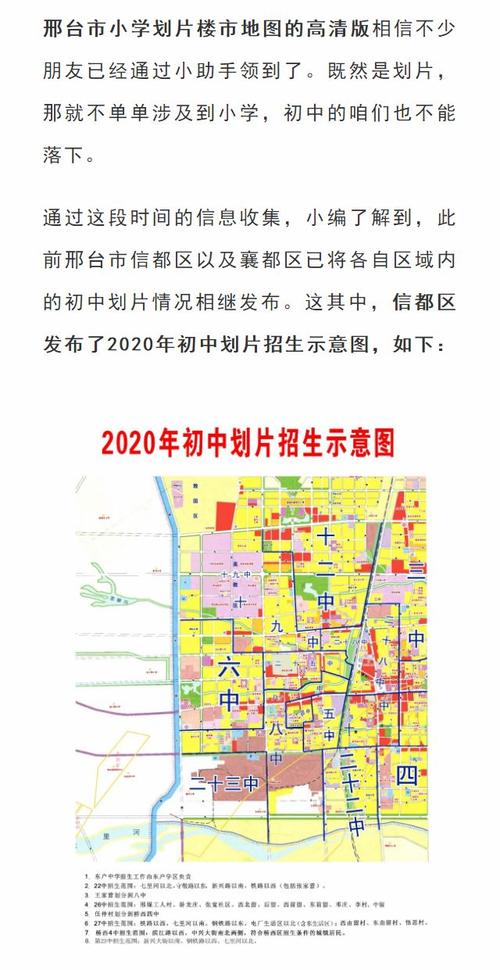 2021年邢台初中划片汇总，内附完整版划片图 邢台襄都区初中划片清晰图